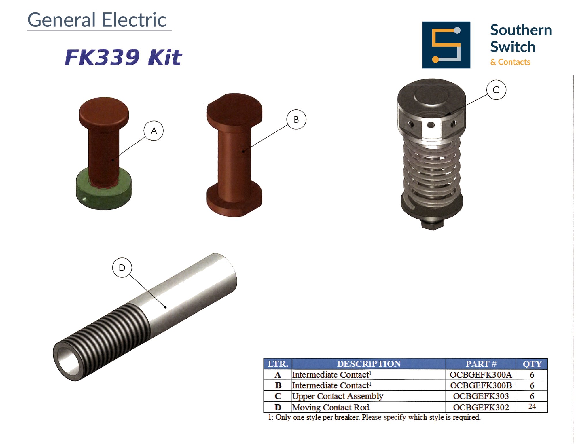 General Electric FK339 Kit replacement